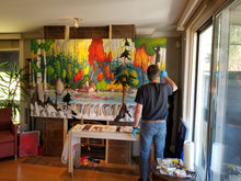 Load image into Gallery viewer, Caouette, Raymond -Journee d'orage - 48x12" - Oil on canvas