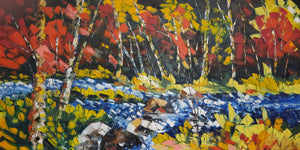 Gauthier, Gaetan - En Outaouais - 30x60" - oils on canvas by spatula
