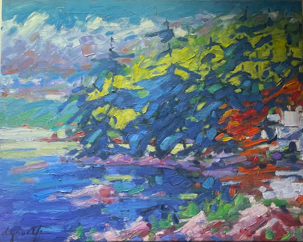 CAOUETTE, Raymond - Vue de Baie St Paul - Oil, 15x30