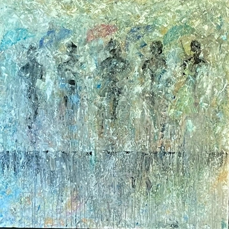 Marshall, Joe Foster - Debout sous la pluie - Huile, 48x48