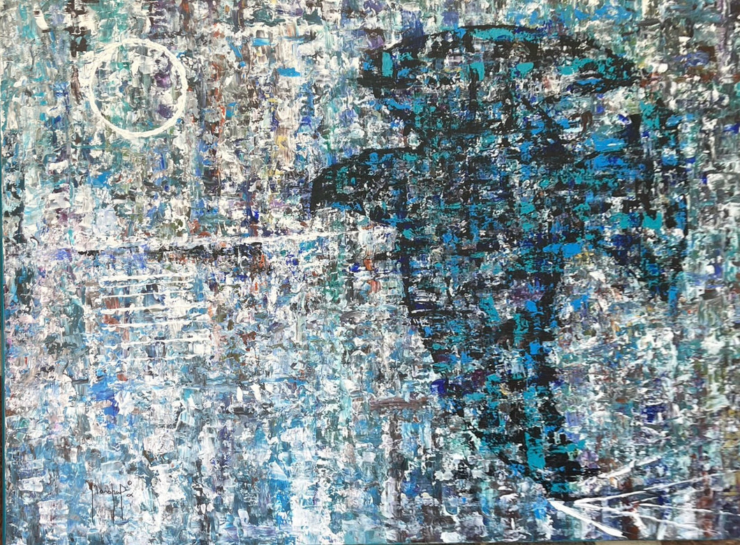 MARSHALL, Joe Foster - Falcon Fight - Oil, 36x48