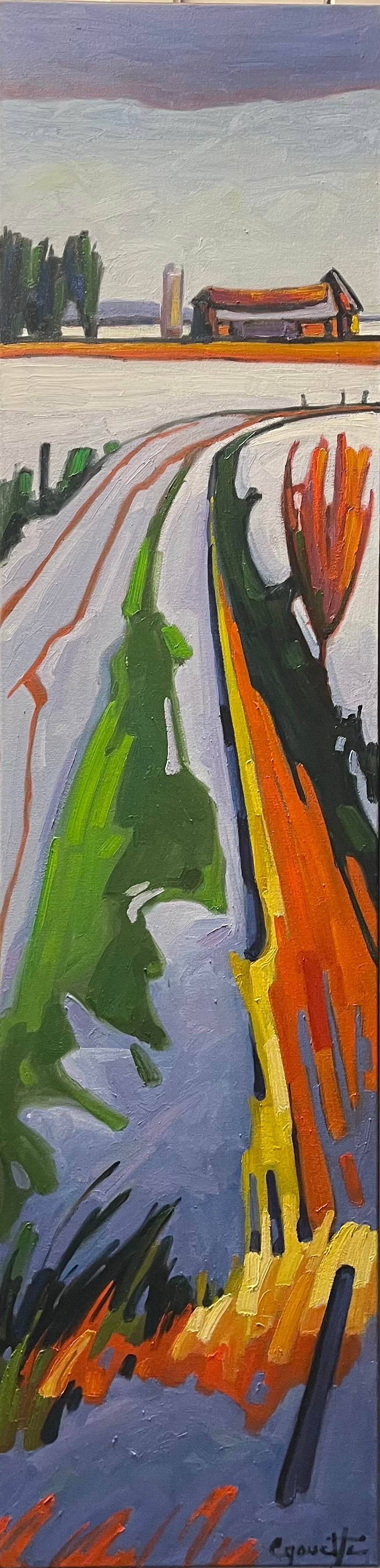 CAOUETTE, Raymond - Souvenir de Décembre - Oil, 48x12