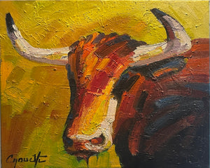 CAOUETTE, Raymond - Taureau Cacquus - Oil, 14x18