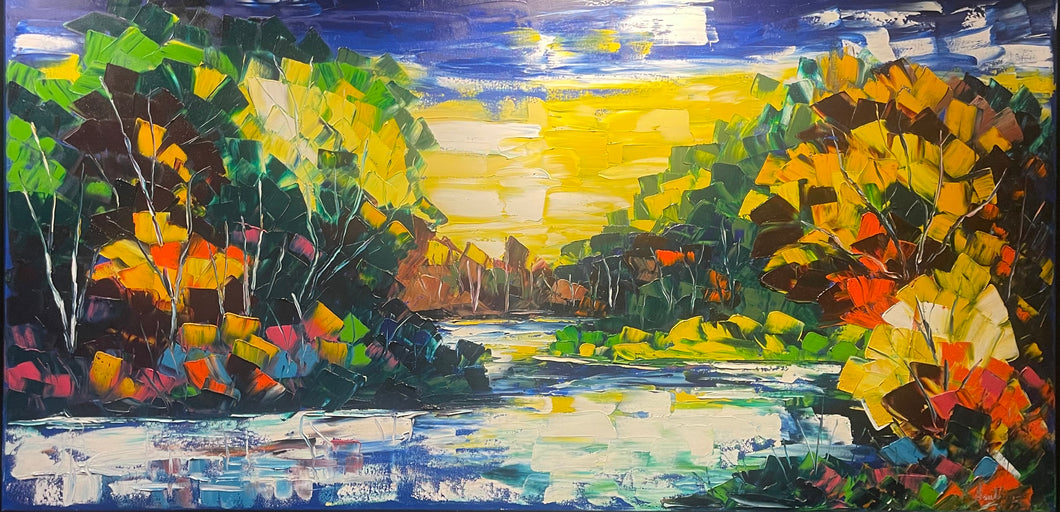 CAOUETTE, Raymond - Coucher du Soleil - Oil, 30x60