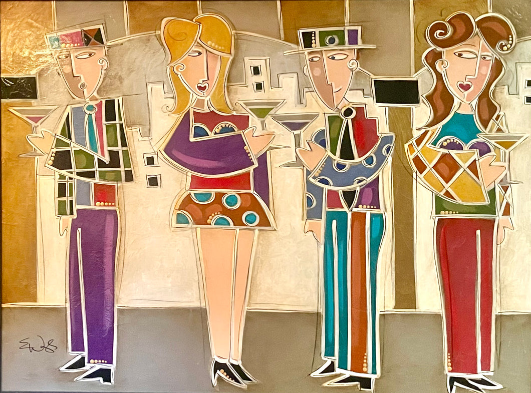 WAUGH, Eric - Cocktail Party - Huile, 30x40