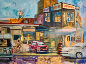 BAKER, Mathew - Downtown Barber Shop - Oil, 36x48