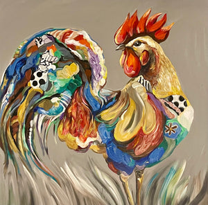 Coq - Huile, 40x40