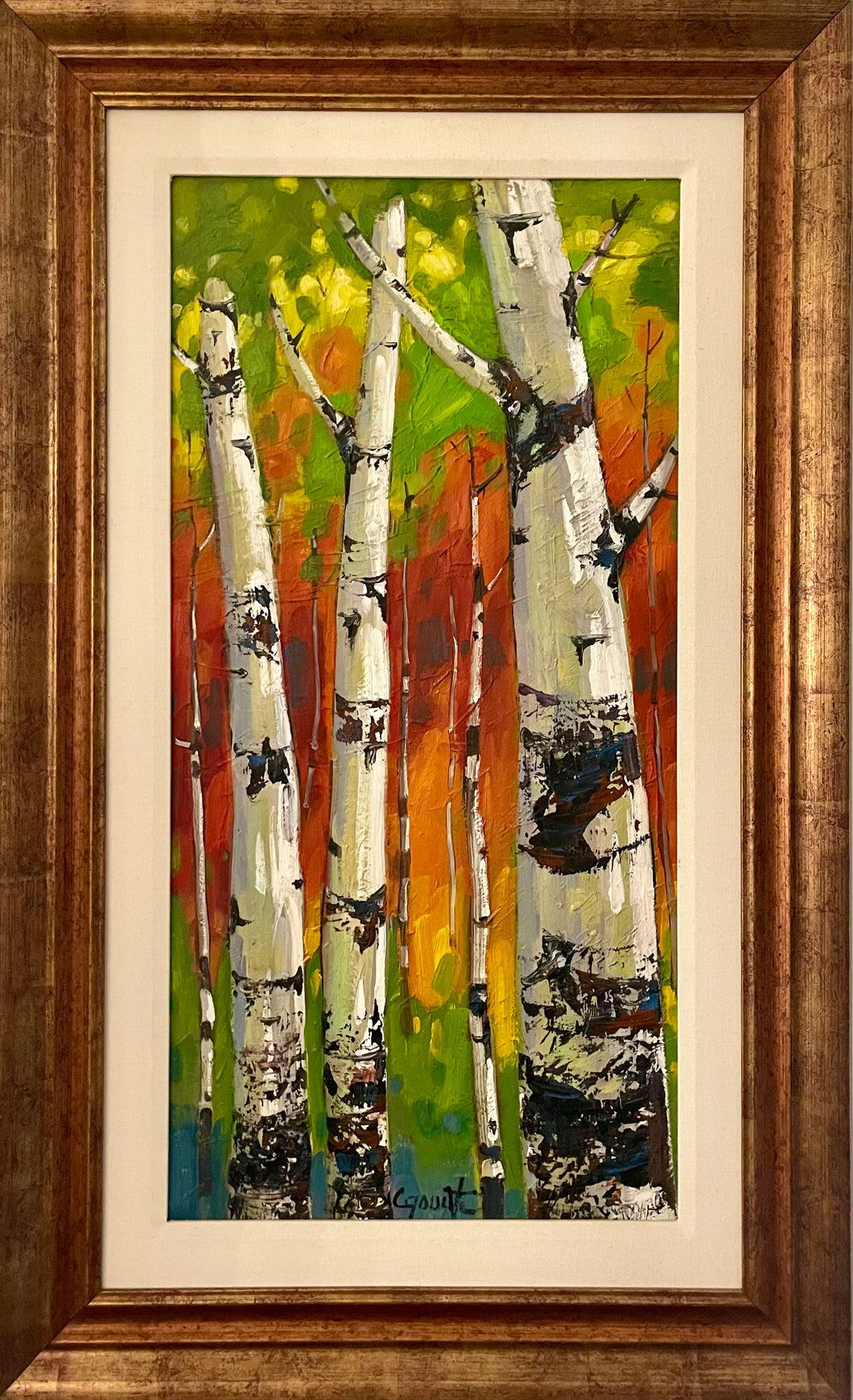 CAOUETTE, Raymond - Bouleaux d'Abitibi - Oil, 30x15