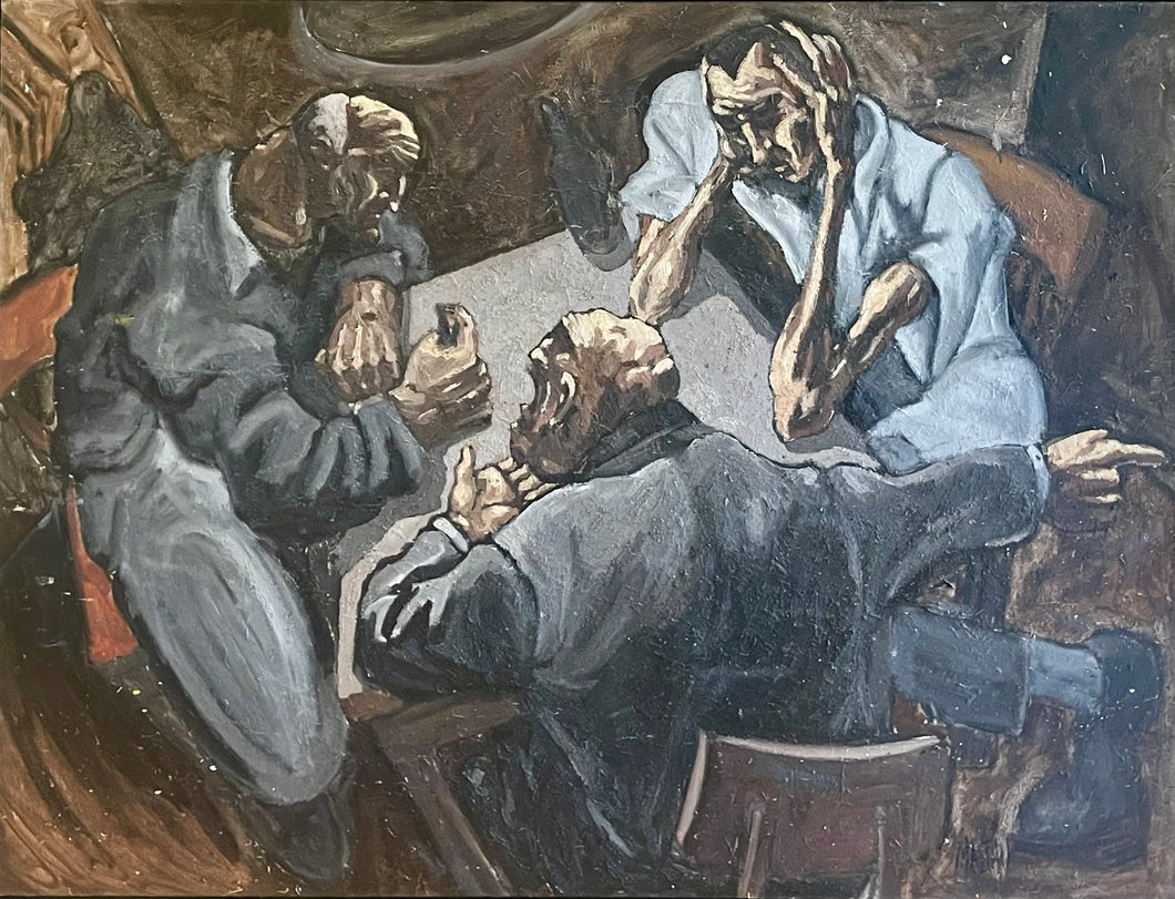 MALTAIS, Marcella - Les Joueurs de Cartes - Oil, 41x53