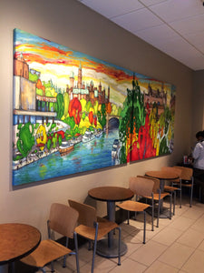 Caouette, Raymond - Ottawa Rideau Canal - 60x156" - Oil on canvas