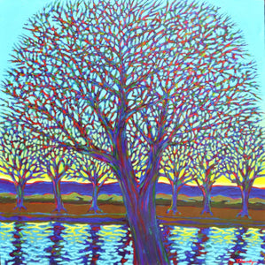 Talmadge, Jame - Arboreal Sunrise -48x48", Acrylic on Canvas   SOLD