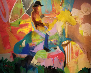 AROMAZ, Carlos - Cowboy on a horse - Oil, 24x30"