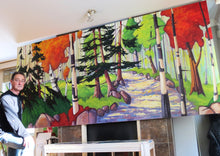 Load image into Gallery viewer, Caouette, Raymond -Journee d&#39;orage - 48x12&quot; - Oil on canvas
