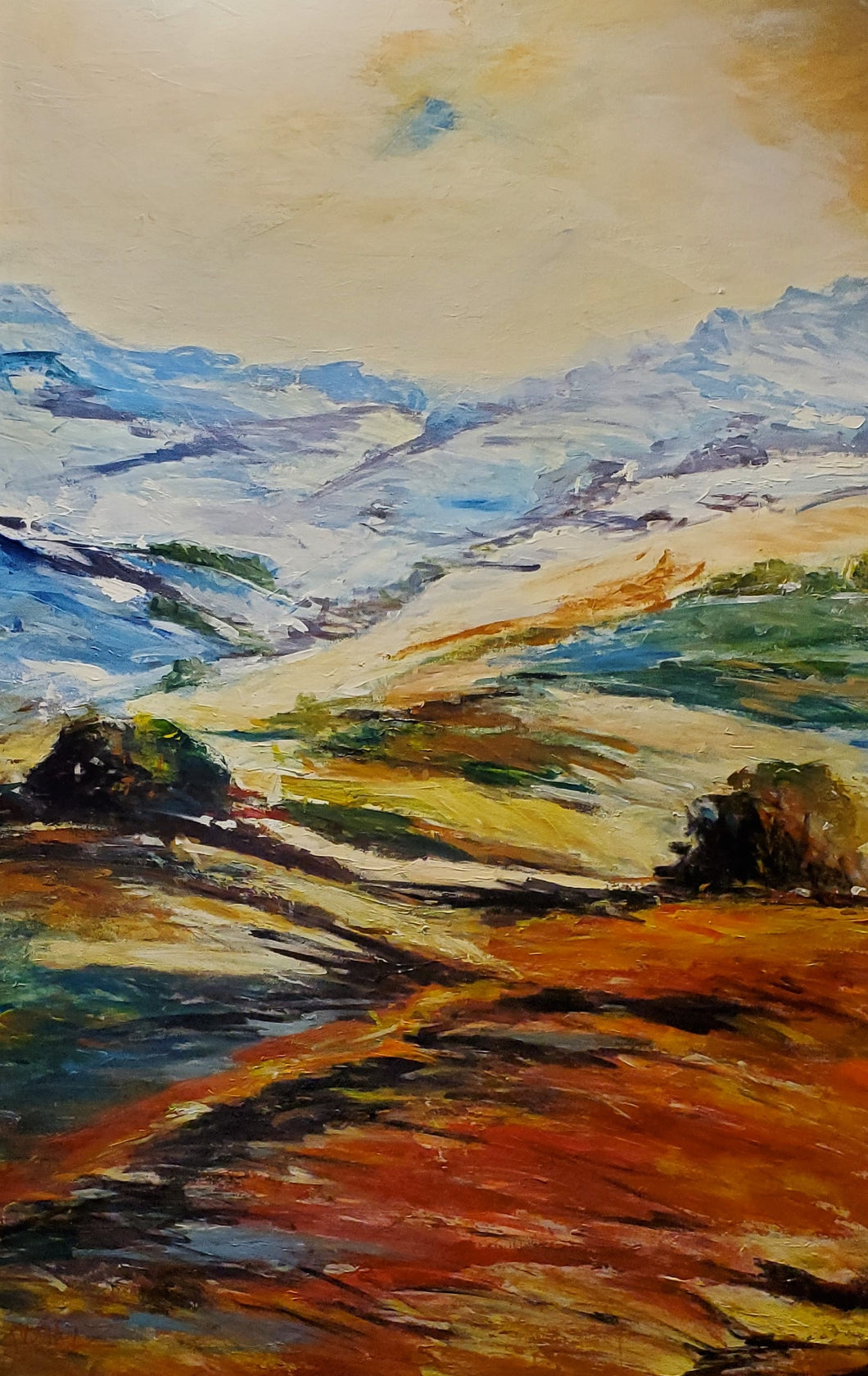 AROMAZ, Carlos - Les plaines des Rocheuses - Oil on canvas, 72x48