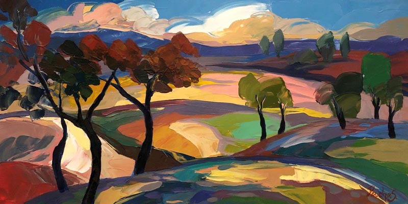 PACHAS Florence - Landscapes in Violets - 18x36