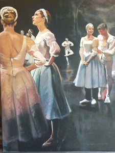 LOVELACE - Shannon - "Swan Lake, Backstage" Acrylic and Conte - 20 x 16” - Oil  Huile