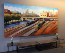 Load image into Gallery viewer, Cunningham, Peter- Historical Train Yards circa 1947 - 6&#39; X 12&#39;ft
